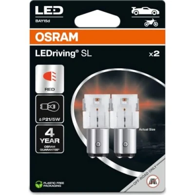 Immagine di OSRAM LEDriving® SL, ≜ P21/5W, rosso, lampade di segnalazione a LED, solo fuoristrada, non omologati ECE, doppio blister