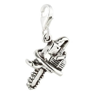 Immagine di Ciondolo, Charm, Motosega, Argento Sterling 925, 21 x 12mm, Chiusura Moschettone