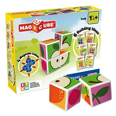 Immagine di Geomag Fruit Giochi Preziosi Gioco di Costruzione con Cubetti Magnetici, Multicolore, 1 Confezione da 4 pezzi, PF.331.131.00