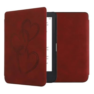 Immagine di kwmobile Custodia eReader Compatibile con Kobo Clara 2E Cover eBook Reader Flip Case Magnetica Pelle PU Cuore Metallico