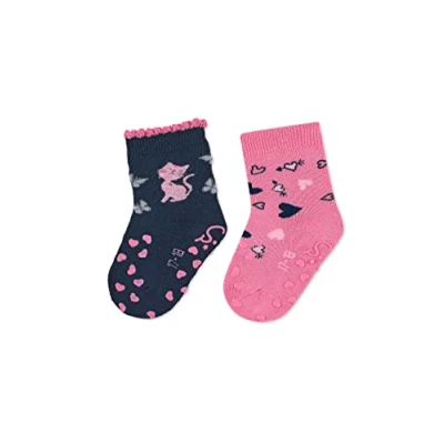 Immagine di Sterntaler Calzini unisex per gattonare in ABS bambini DP gatto+calzini a cuore, Blu marino, normale, marino
