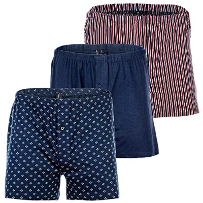 Immagine di YOURBASICS Boxer da uomo in jersey, morbido cotone &quot;Ulteriore stile americano&quot;, confezione 3 pezzi, cotone, apertura con bottone, Blaumix, XXL