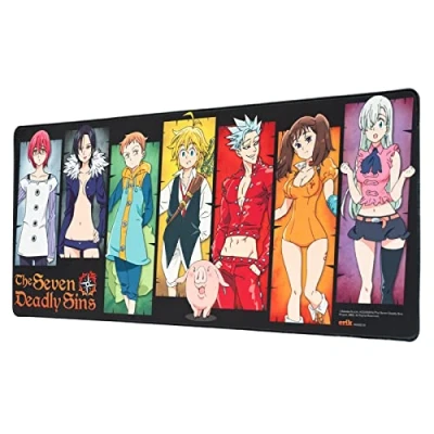Immagine di Grupo Erik: Tappetino mouse The Seven Deadly Sins Anime XXL, base antiscivolo, 100% waterproof e con rifiniture di qualità, 80 x 35 cm, Gadget