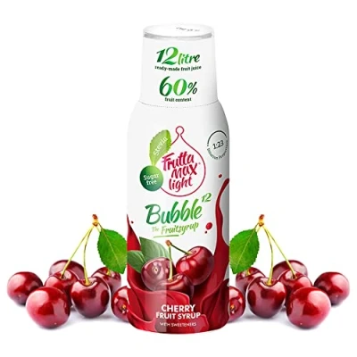 Immagine di Light Con pochi carboidrati Sciroppo Fitness Carb di FruttaMax Zero Zucchero Stevia Contenuto frutta 50 60% 500 ml (Ciliegia Light)