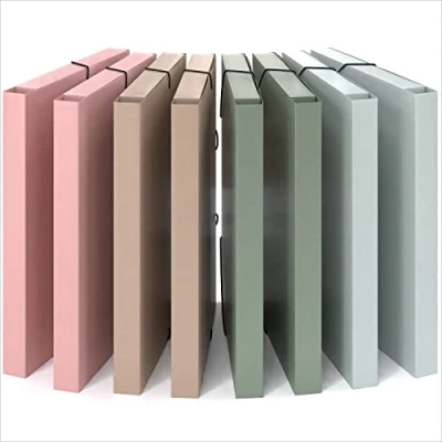 Immagine di ACROPAQ 8 x Cartella elastica A4 Fino a 200 Pagine, Larghezza Dorso 3,0 cm, Chiusura elastica, Terra, Collezione colori natura Cartelle con elastico, documenti