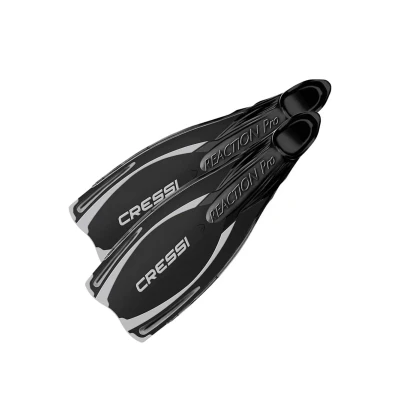 Immagine di Cressi Reaction Pro, Pinne da Snorkeling Donna, Multicolore (Nero/Argento), 44 45 confezione 2