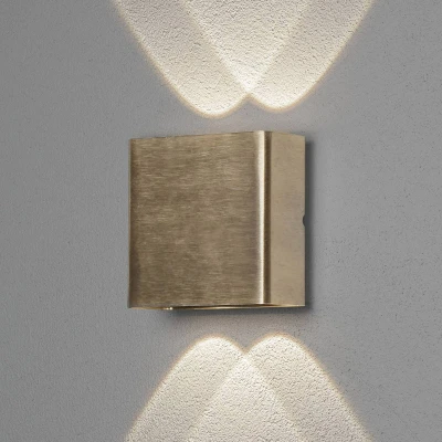Immagine di Konstsmide Chieri 2x2 7891 800 Lampada da parete per esterno, ERP: F (A G) LED (monocolore) 4 W Ottone (spazzolato)