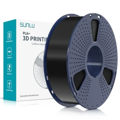 Immagine di SUNLU PLA Plus Filamento per stampante 3D, PLA+ 1.75mm, ad alta resistenza compatibile con stampanti 3D FDM, Precisione dimensionale +/ 0.02 mm, Bobina da 1kg (2.2LBS), Nero