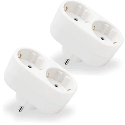 Immagine di EXTRASTAR 2 in 1 Adattatore Piatto Presa con Prese, Fino a Carge 3680W, 16A, 250V, Bianco, Pezzi