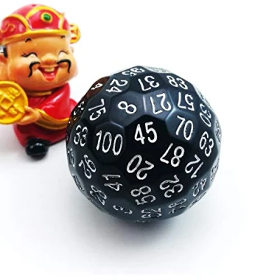 Immagine di Bescon Polyhedral Dice 100 Sides Dice, D100 die, Sided Cube, Game Cube of Black Color