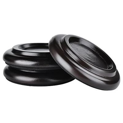 Immagine di Kingpoint, set di piedini a coppa in legno massiccio per pianoforti coda, confezione da 3 pezzi , Brown