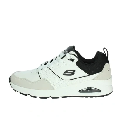 Immagine di Skechers Retro One, Scarpe da Ginnastica Uomo, Pelle Bianca Duraleather Nero Mesh, 45.5 EU