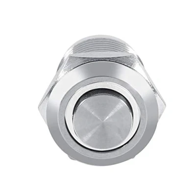Immagine di Fydun Interruttore di Reset Automatico Momentaneo Impermeabile 12mm 2V LED Pulsante High Flush 4 Pin 1NO(Bianco)