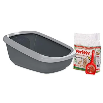 Immagine di Set PeeWee EcoGranda Cassetta + Lettiera Paletta Grigio/antracite
