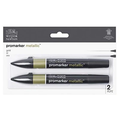 Immagine di Winsor &amp; Newton Grafico, Pennarello, Oro e Oro, ProMarker 2er Set