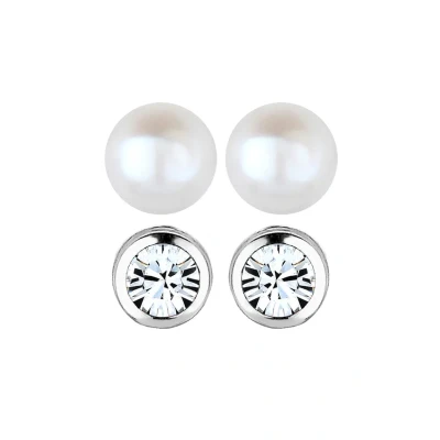 Immagine di Elli Orecchini Set di Classici da Donna Perle Cristallo in 925 Argento Sterling