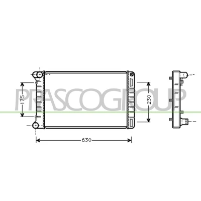 Immagine di PRASCO FT133R003 Radiatore motore Alluminio 580 304 42 Alette di raffreddamento montate meccanicamente FIAT: Punto II Hatchback