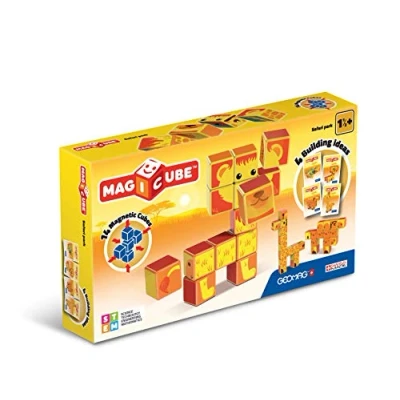 Immagine di Geomag Safari Park Magicube Cubetti Magnetici, da 18 mesi a 99 anni, 14 pezzi, Multicolore, PF.331.135.00