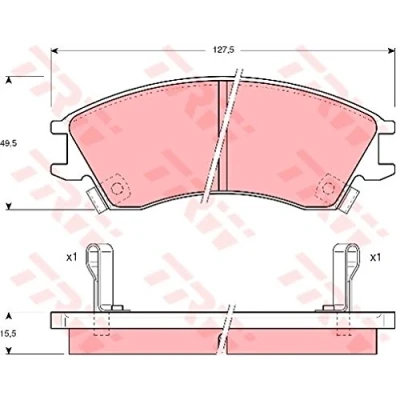 Immagine di TRW GDB992 Kit pastiglie freno con segnalatore acustico usura SUBARU: JUSTY 1