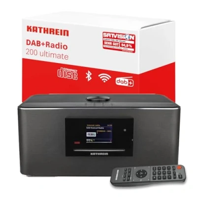 Immagine di Kathrein DAB+ 200 Ultimate I DAB Plus radio con lettore CD, digitale e FM, internet, WLAN Bluetooth per streaming, Aux 3,5 mm, telecomando controllo app