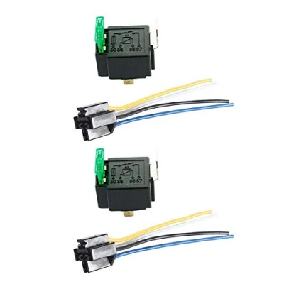 Immagine di Mintice 2 X 12V 30A Auto Relè 4Pin Veicolo Automobile Fusibile Interruttore Elettrici Avviamento Pompa Fan Spst Filo Presa Corrente