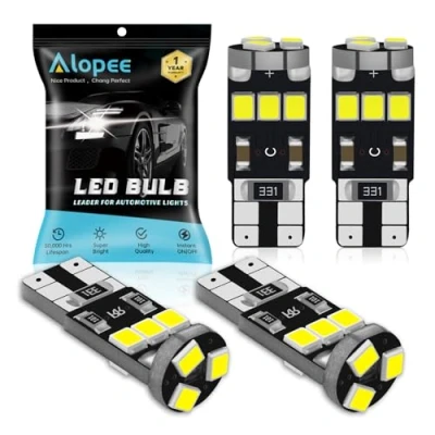 Immagine di 4 Pack T10 194168 921 Canbus Bianco Senza Errori LED 12V, 9SMD 2835 Lampadina di Ricambio per Auto W5W 2825 501 Map Dome Luce Targa Indicatore laterale