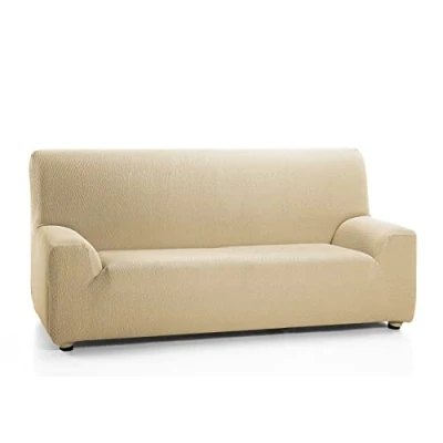 Immagine di Martina Home Tunez, Copridivano elastico, Tela (50% poliestere, 45% cotone, 5% elastan), Beige, 3 Posti (170 220 cm larghezza)