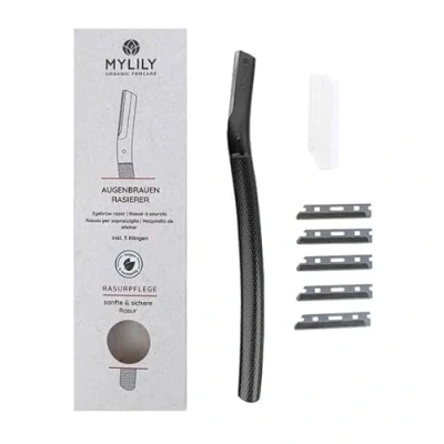 Immagine di MYLILY Rasoio viso nero metallico Dermaplaning Eyebrow razor Con 5 lametta donna