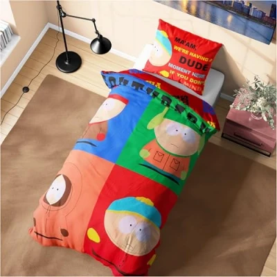 Immagine di South Park Set Copripiumino e Federa Cuscino per Uomo Accessori Camera da Letto Singola o Doppia (Multicolore Singolo)