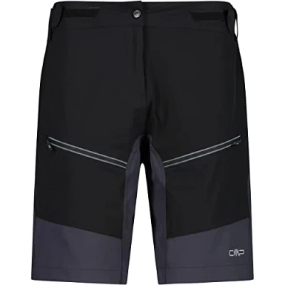Immagine di CMP Bermuda da Bici Donna con Fodera Interna in Mesh, Nero, 46