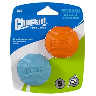 Immagine di Mancino! Fetch Dog Ball, giocattolo da masticare per cani in gomma resistente, compatibile con lanciatori di piccole dimensioni, piccolo, confezione 2