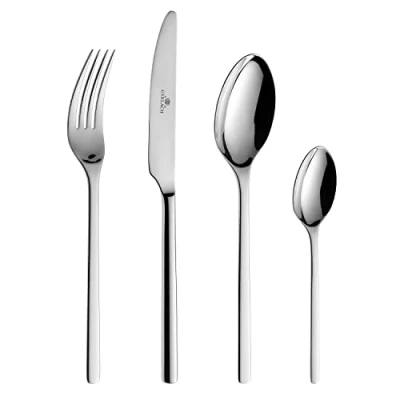 Immagine di Gerlach Set di Posate da 24 Pezzi, in Acciaio Inox, 30 x 27 5 cm, Colore: Argento Lucido