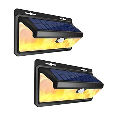 Immagine di GRIFEMA DG1004 158, Luce Fiamma Solare Esterno 158 LED, Lampade da Muro con Sensore di Movimento, 2 Pezzi