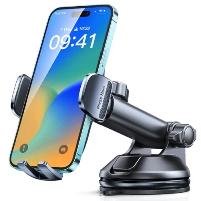 Immagine di CIRYCASE Porta Cellulare Auto, [Presa Superiore] Supporto Telefono Auto 360 Ruotabile su Cruscotto e Parabrezza, Ventosa Gel Ultraresistente &amp; Sgancio 1 Tasto, per 4 7 Smartphone