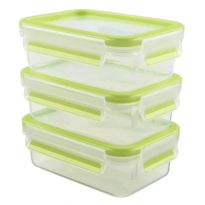 Immagine di Emsa Clip &amp; Close Contenitore Salvafreschezza, Verde Chiaro, Set 3 Pezzi da 0.55 l