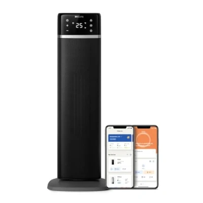 Immagine di Philips Termoventilatore in ceramica Serie 5000, riscaldamento immediato 2 secondi, AI per risparmio energetico, 5 funzioni di sicurezza integrate, controllo via App, grigio e nero (CX5120/11)