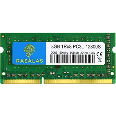 Immagine di RASALAS 8GB 1Rx8 PC3L 12800S DDR3L 1600MHz SODIMM DDR3 1600 RAM 1.35V CL11 204 Pin PC3 12800 Memoria Laptop portatile