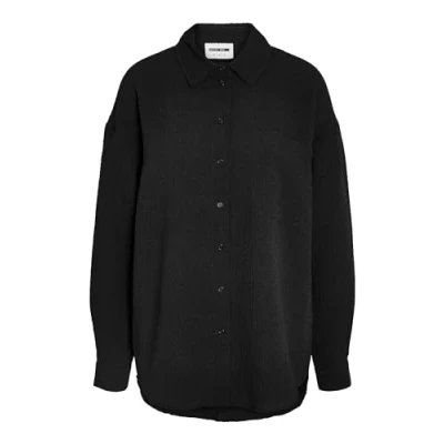 Immagine di Noisy may Nmripple L/S Maglietta Oversize Wvn Noos Camicia a Maniche Lunghe, Nero, M Donna