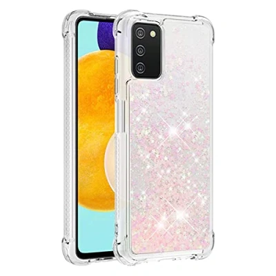 Immagine di KBIKO zxl Compatibili con Custodia per Samsung Galaxy A03S,Glitter TPU Silicone Protettivo Morbido Brillantini Quicksand Cover A03S (Eu Version).Silver Pink YBL