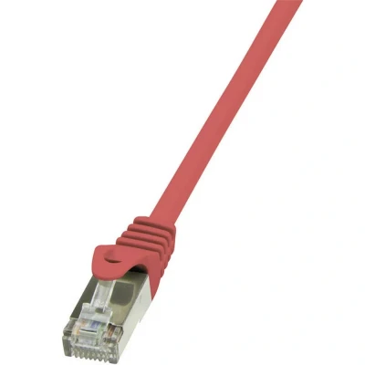 Immagine di LogiLink CP1074S RJ45 cavo di rete, patch CAT 5e F/UTP 5.00 m Rosso con protezione 1 pz.