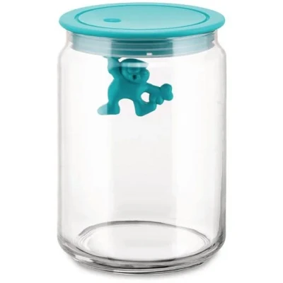 Immagine di Alessi Storage Jar Gianni A Little Man Holding On Tight 900 ml Blue