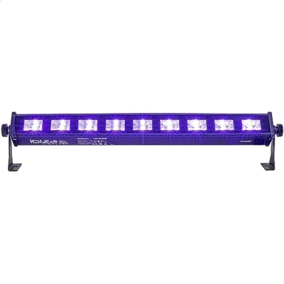 Immagine di Ibiza LED UVBAR Barra ad effetto UV con 9 da 3 W ciascuno, luce nera Nero