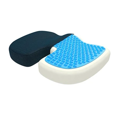 Immagine di bonmedico Cuscino da Seduta Ortopedico con Strato in Gel, Memory Foam Per Piaghe Decubito e Dolore al Coccige. Auto, Sedia a Rotelle o Ufficio, Standard