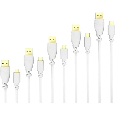 Immagine di KabelDirekt 5 x 1,5m Cavo Micro USB (USB 2.0, connettore a B, per la Carica e Sincronizzazione, Bianco), Top Series