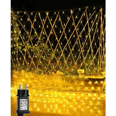 Immagine di Joysing Rate Luminosa Esterno 3m x 2m 204 LED Rete Luci Albero di Natale, 8 Modalità da Natalizie Impermeabile Catene Luminose per Interno Decorazioni Bianco Caldo