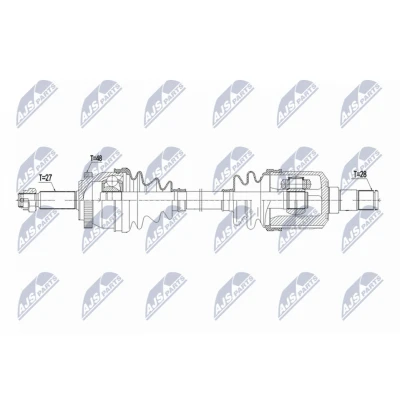 Immagine di NTY NPW KA 415 Albero motore / Semiasse Assale anteriore Dx 975mm KIA: Carens III (UN) 2.0 CRDi 115, 140, 135 2006