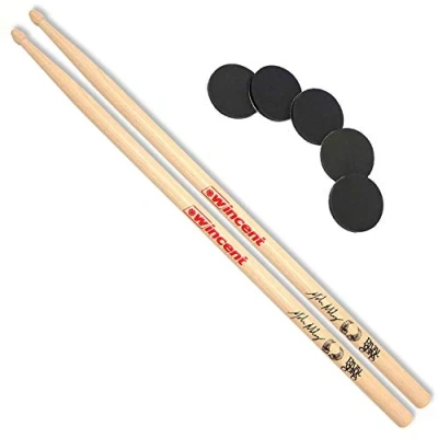 Immagine di Wincent WMMS Bacchette per batteria Michael Miley Rivals Sons Signature + cuscinetti Keepdrum Damper