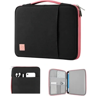Immagine di Dadanism 9 11&quot; Borsa da Trasporto per Tablet con Maniglia iPad Air 2024, 9/8/7a Gen 10,2, PRO 11 M4 5/4 10,9,iPad 10a Gen, Galaxy Tab A9+/A8/S9 Fe, Nero &amp; Rosa