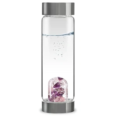 Immagine di VitaJuwel ViA WELLNESS Bottiglia d&#039;Acqua delle Gemme con Ametista, Quarzo Rosa e Cristallo di Rocca