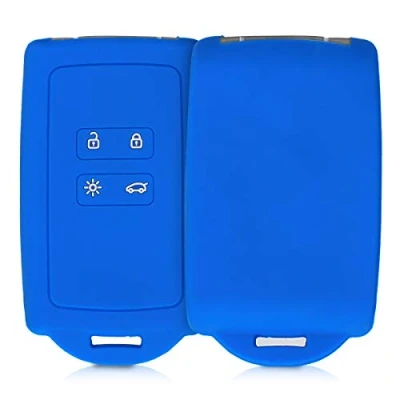 Immagine di kwmobile Custodia Compatibile con Renault 4 tasti Smart Key (solo Keyless Go) Cover Chiavi Auto Protezione Copri Telecomando Chiave Copertura blu